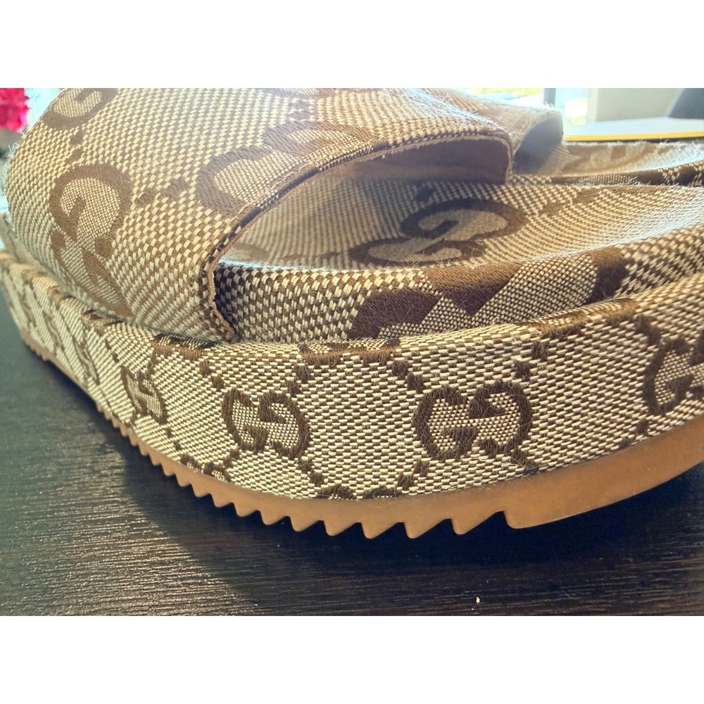 GuCc* Jumbo G*G Canvas Platform Slide Sandals Womens 39 Italy *see description* - Picture 6 of 8